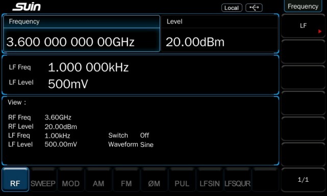 Max 3.6GHz frequency measuring range, 20dBm Level