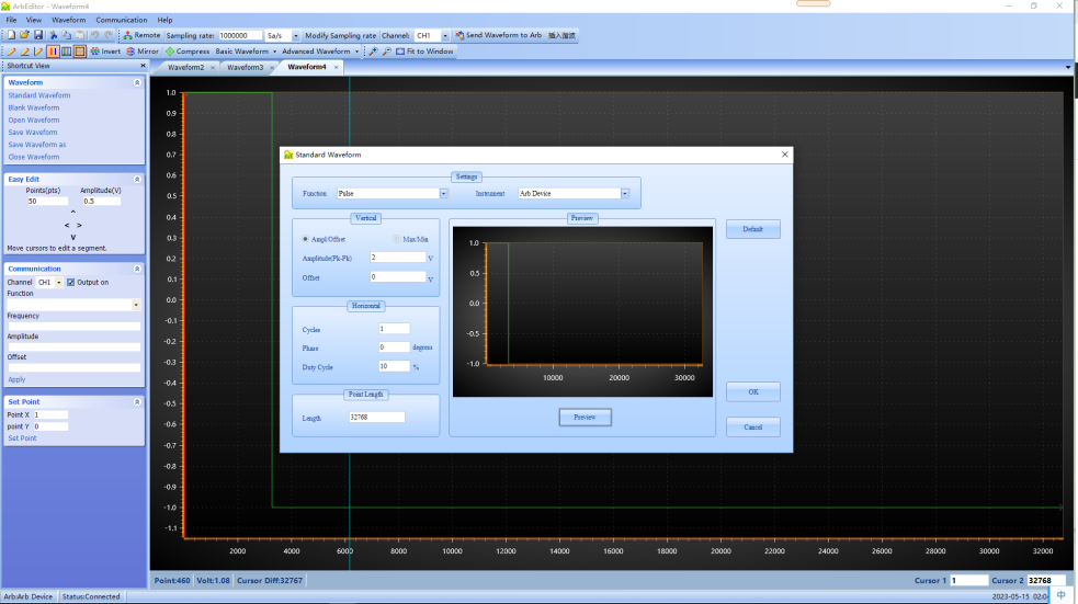 Long waveform setting