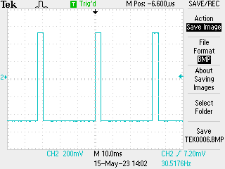 Long waveform displaying in oscilloscope