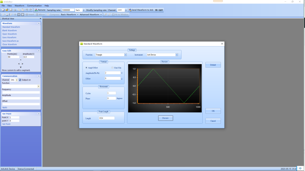 Short waveform setting