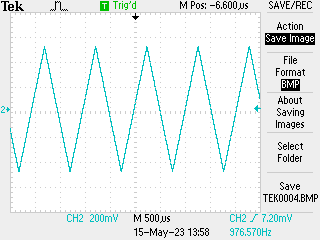 Short waveform displaying in oscilloscope