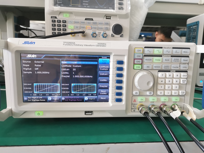 Four Channels Frequency List Sweep Function on TFG2900A Arbitrary Waveform Generators