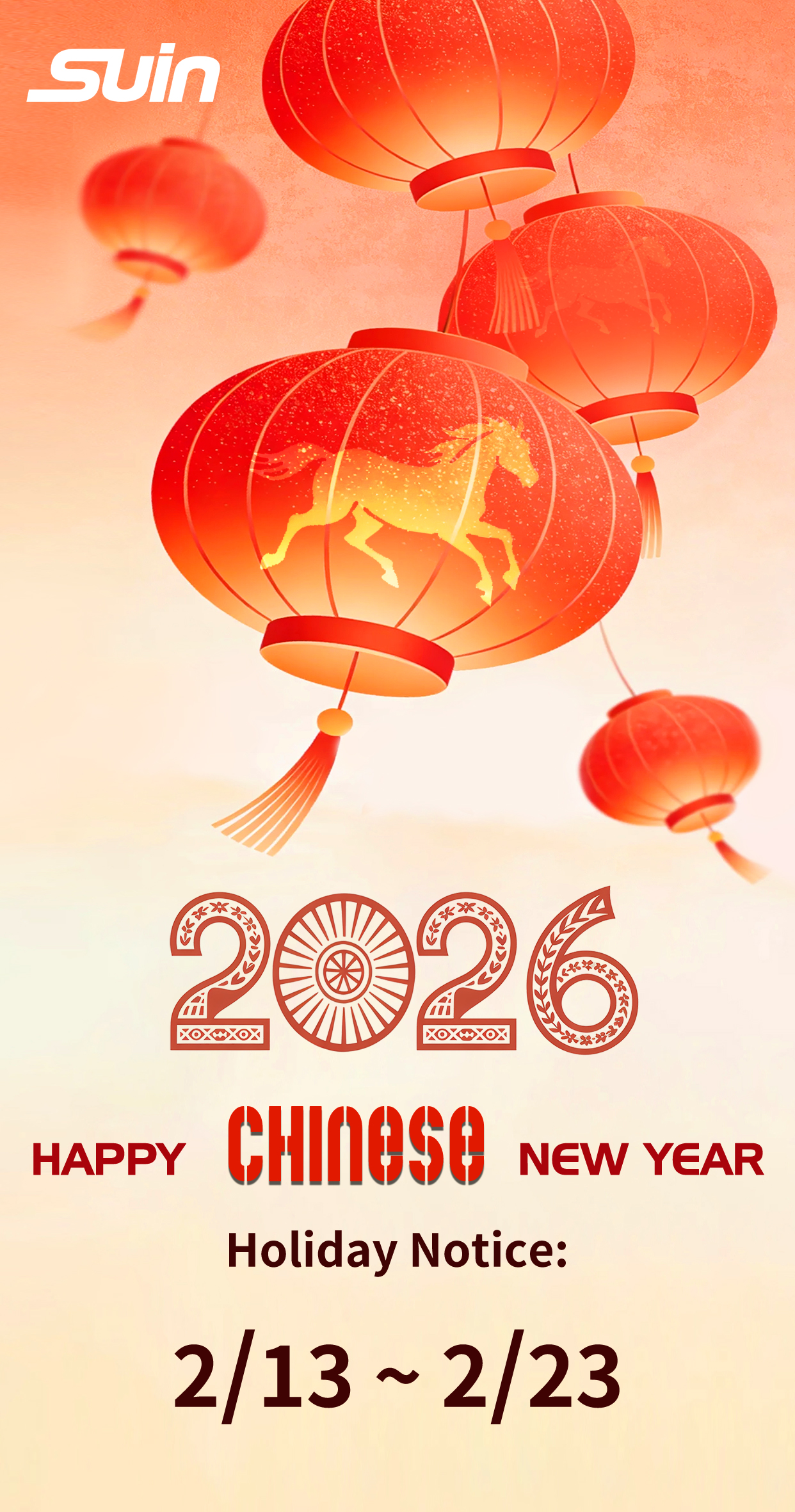 SUIN – Chinese New Year Holiday Notice